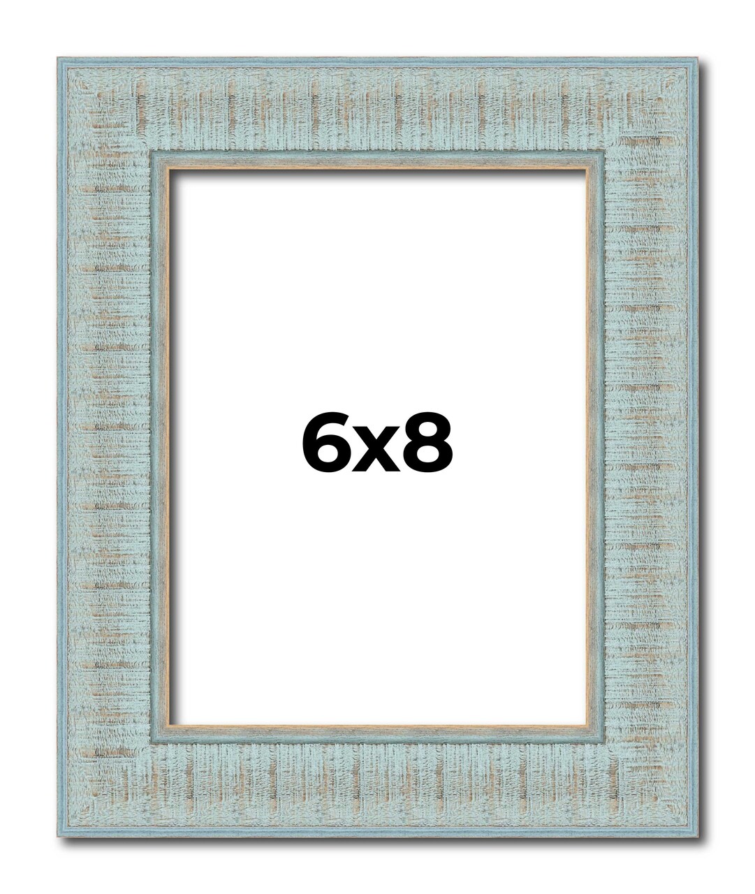 6x8 Refined Picture Frame with UV-Resistant Acrylic & Acid Free Backing, Available in 5 Finishes - Black, Blue, Gold, Silver, and White